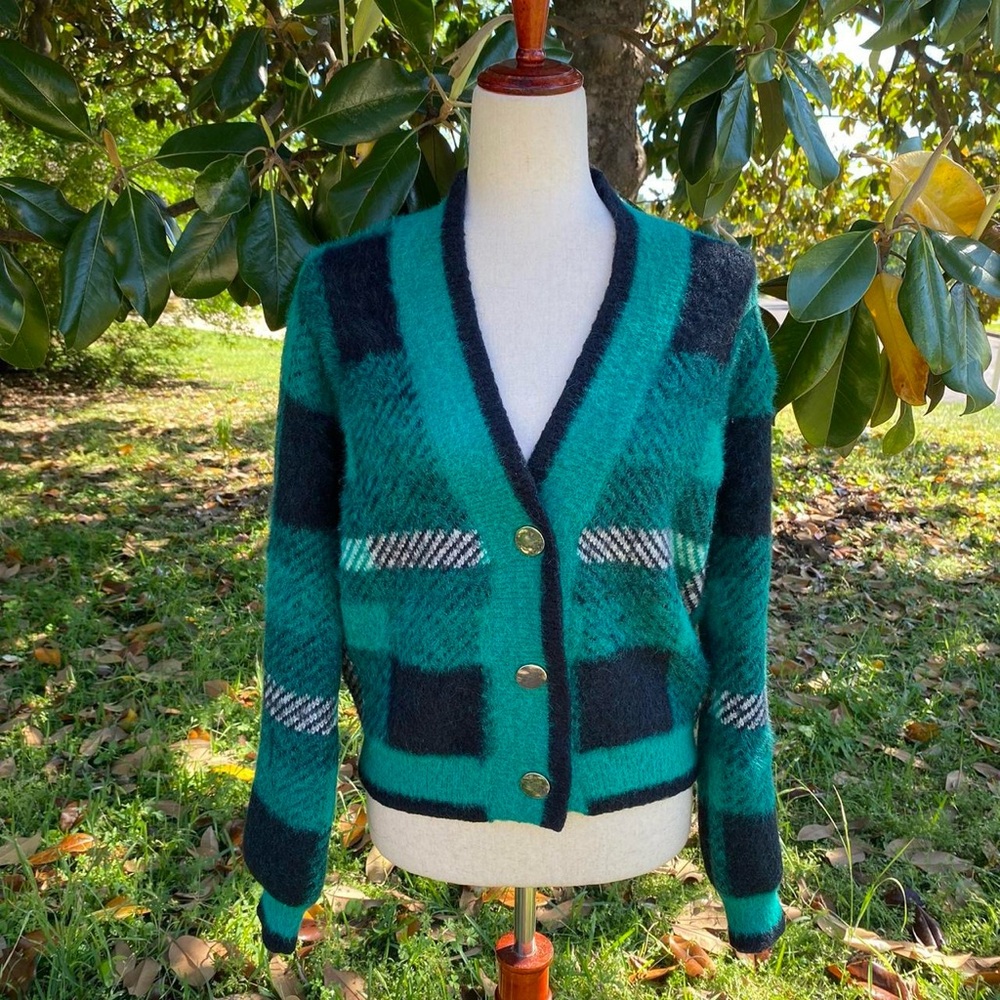 Green English Factory size x-small green and black check